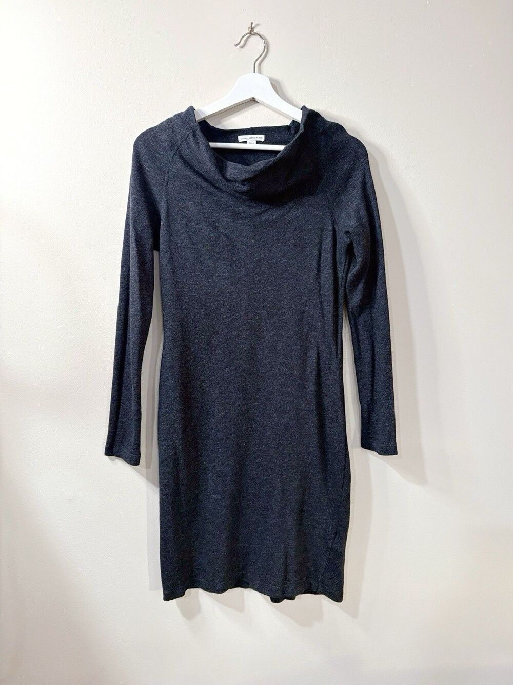 James Perse Knit Sweater Dress Women Size 2 Gray Minimalist Quiet Luxury